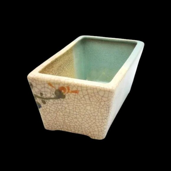 MCM Vintage Hand Painted Crackle Planter Floral Motif - Picture 3 of 8